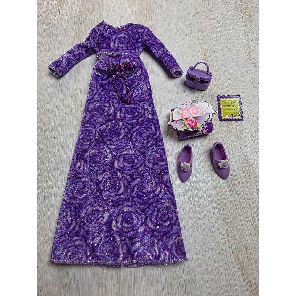 Vintage Skipper Sweet 16 Purple Rose Velvet Glitter Set Accessories Y2K